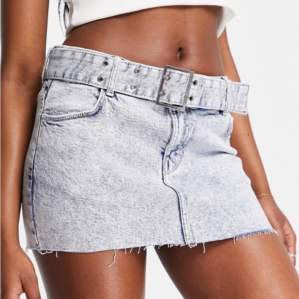 Bershka low rise denim skirt